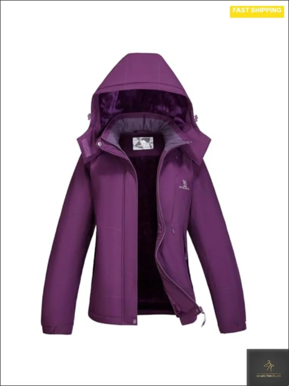 Women's Waterproof Ski Jacket Fleece Lining Windproof Winter Coat Hooded
